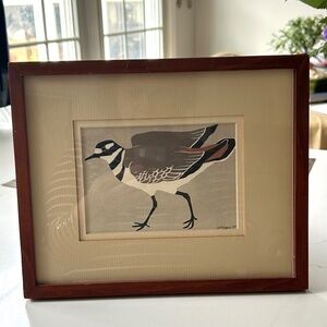 1979 Framed Original Signed Silkscreen “Killdeer Bird” By Artist Wendy Morgan